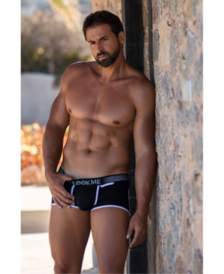 Mini-Pants noir échancré avec zip 